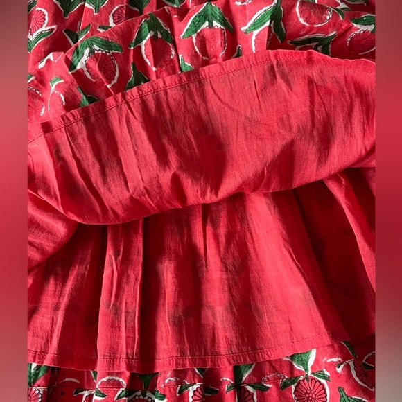 Mon Coco 100% Cotton Smocked Floral Mini dress  with Puffed Sleeves Extra Small - Picture 11 of 16